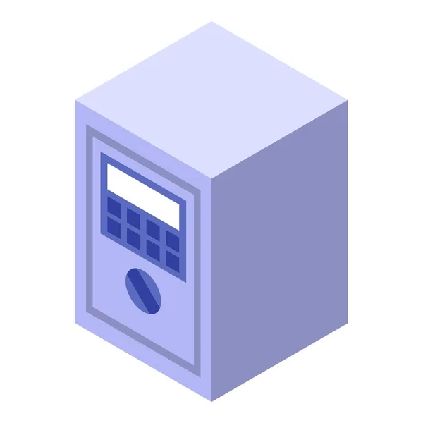 Icono de caja fuerte de dinero digital, estilo isométrico — Vector de stock