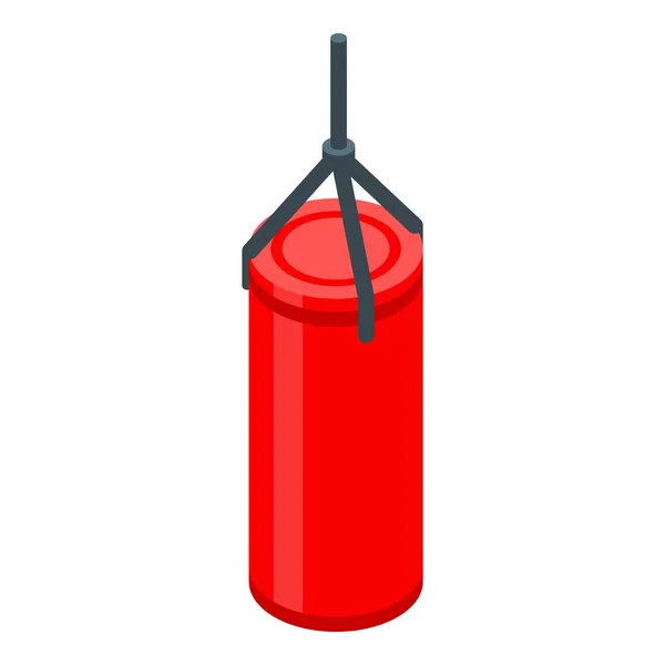 Red punch bag icon, isometric style — Stock Vector