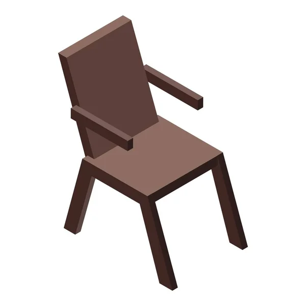 Icono de silla de madera exterior, estilo isométrico — Vector de stock