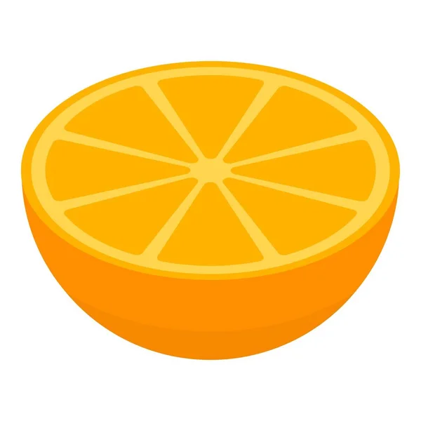 Half fresh orange icon, isometric style — Stock Vector