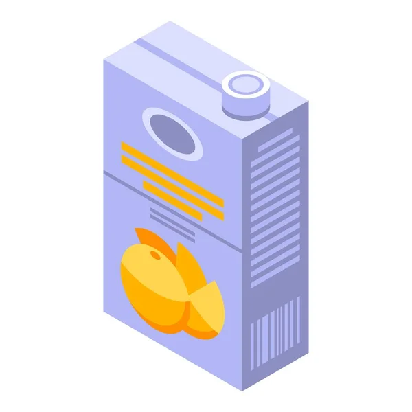 Ícone de pacote de tetra suco de laranja, estilo isométrico — Vetor de Stock