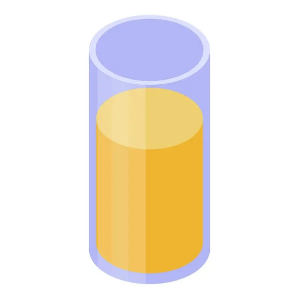 Orange juice glass icon, isometric style — Stock Vector