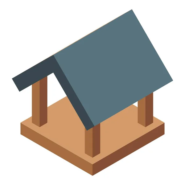 Icono de techo de casa de pájaro, estilo isométrico — Vector de stock