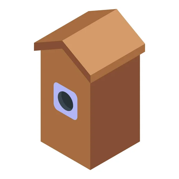 Wood bird house icon, isometric style — Stock Vector