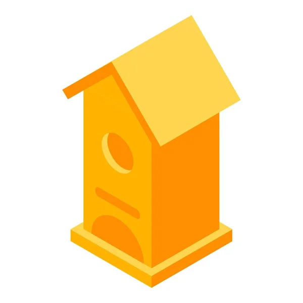 Icono de la casa de oro pájaro, estilo isométrico — Vector de stock
