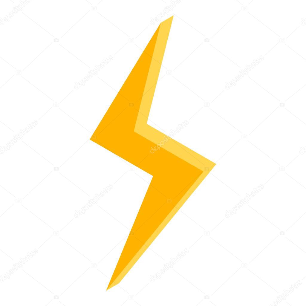 Energy thunderbolt icon, isometric style