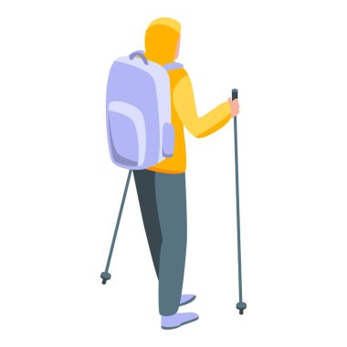 Yürüyüş adam simgesi, izometrik stili çubuklar