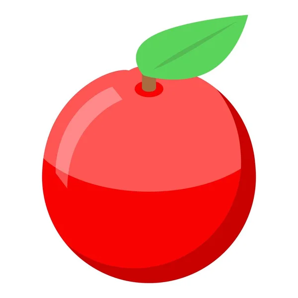 Kırmızı elma simgesi, izometrik biçim — Stok Vektör