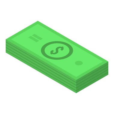 Yeşil dolar paketi simgesi, biyometrik stil