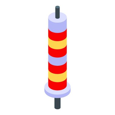Renkli doğum günü mum simgesi, izometrik biçim