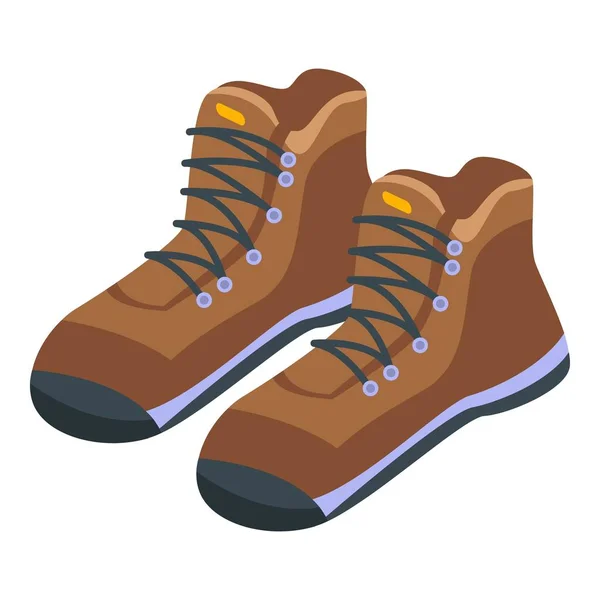 Hiking boots icon, isometric style — Stock Vector