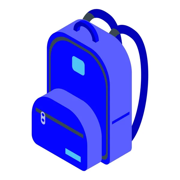 Icono de mochila escolar azul, estilo isométrico — Archivo Imágenes Vectoriales