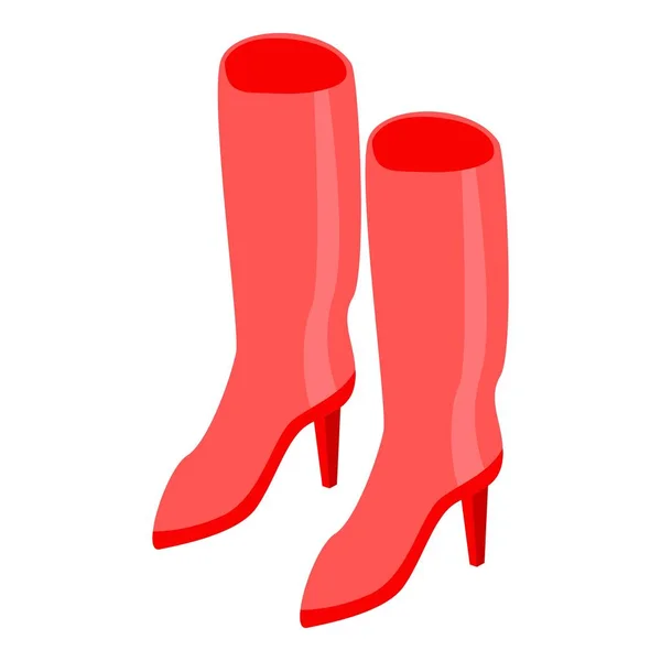 Červená žena boty ikona, izometrický styl — Stockový vektor