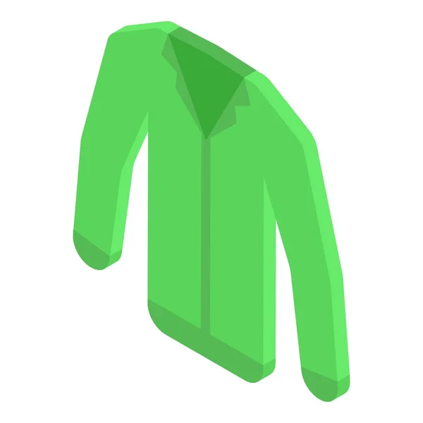 Zöld kabát ikon, izometrikus stílus — Stock Vector