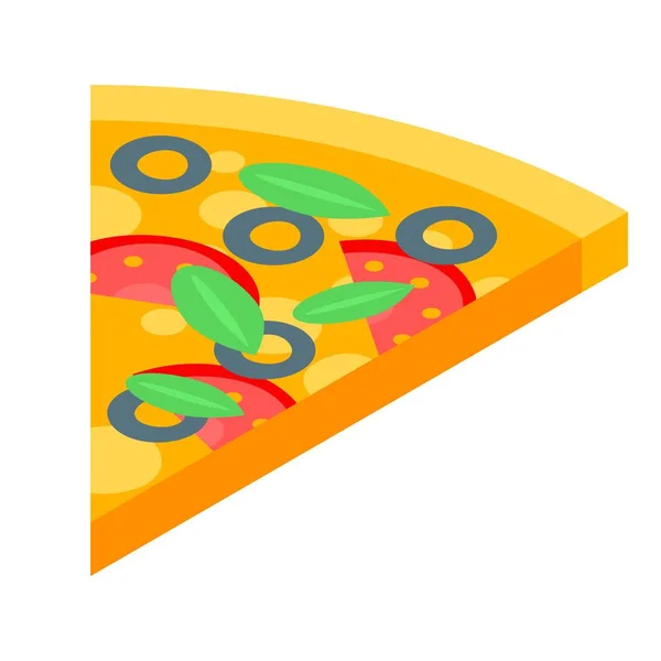 Pizza skiva ikon, isometrisk stil — Stock vektor