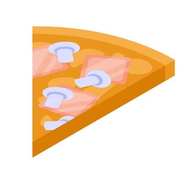 Icono de rebanada de pizza de champiñones, estilo isométrico — Vector de stock