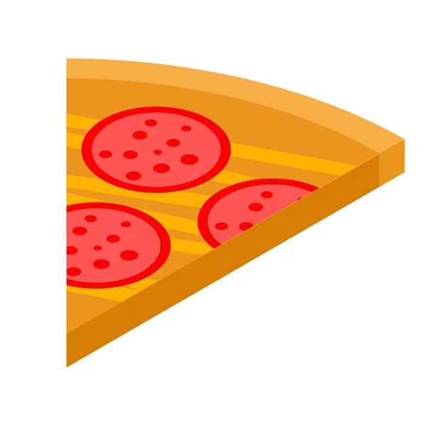 Icono de rebanada de pizza de salchicha, estilo isométrico — Vector de stock