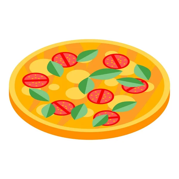 Икона пиццы на Гавайях, изометрический стиль — стоковый вектор