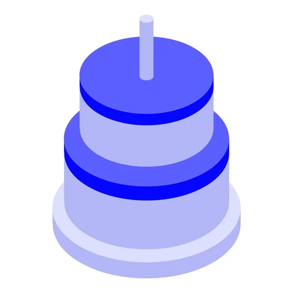Birthday cake icon, isometric style — Stock Vector