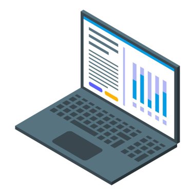 Kan testi dizüstü bilgisayarı simgesi, izometrik biçim