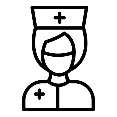 Hastane hemşiresi ikonu, taslak biçimi