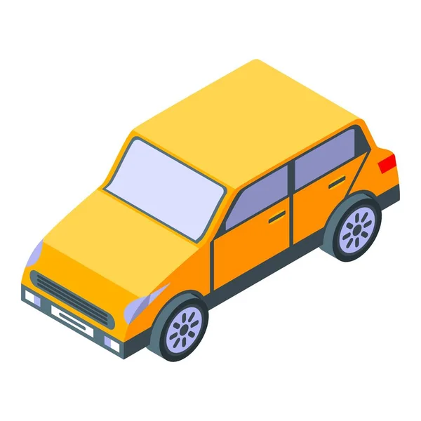 Желтый значок автомобиля, изометрический стиль — стоковый вектор