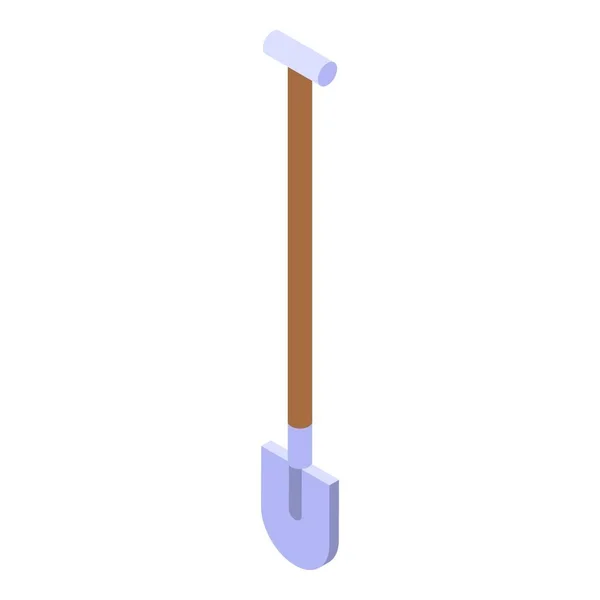 Road repair shovel icon, isometric style — Stock Vector