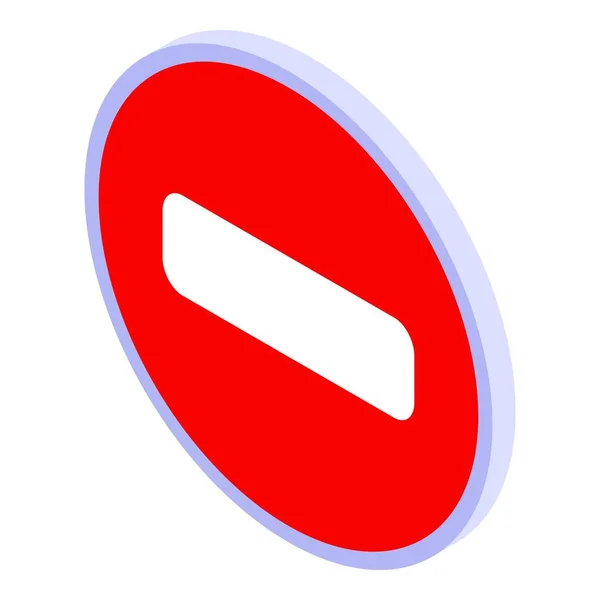 Icona del segnale stradale senza ingresso, stile isometrico — Vettoriale Stock
