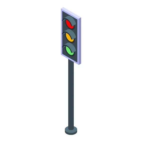 Traffic lights icon, isometric style — Stock Vector