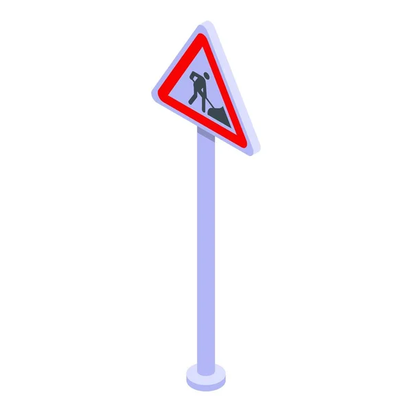 Icône de signalisation routière, style isométrique — Image vectorielle