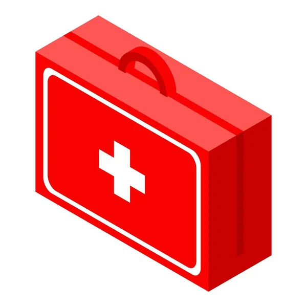 First aid kit icon, isometric style — Stock Vector