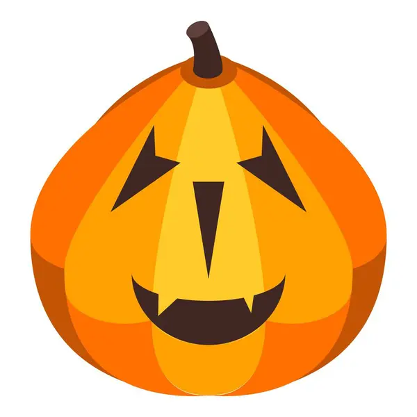 Icono de calabaza de vacaciones de otoño, estilo isométrico — Archivo Imágenes Vectoriales