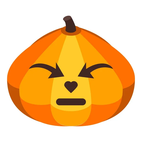 Icône drôle de citrouille d'Halloween, style isométrique — Image vectorielle