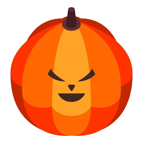 Icona divertente zucca di Halloween, stile isometrico — Vettoriale Stock