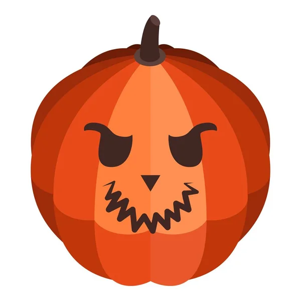 Cute eyes pumpkin icon, isometric style — Stock Vector