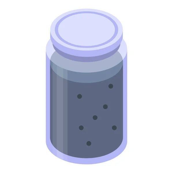 Blackberry jam pot icoon, isometrische stijl — Stockvector