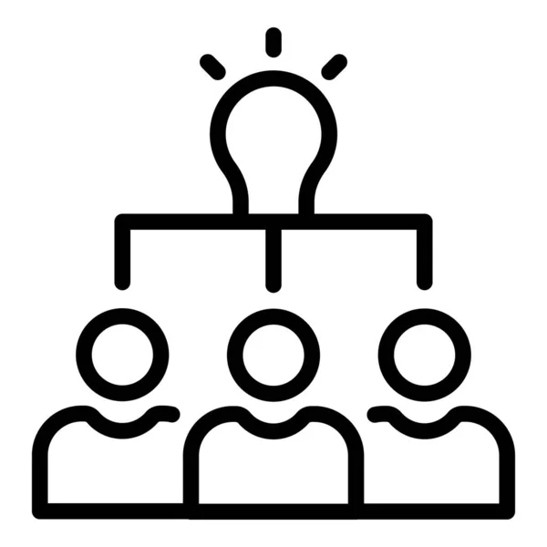Teamwork idea icon, outline style — Stock Vector