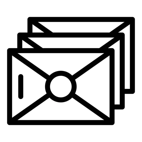 Значок почтового конверта, стиль контура — стоковый вектор