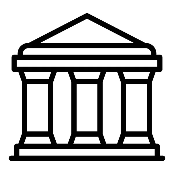 Igazságügyi épület ikon, körvonalazott stílus — Stock Vector