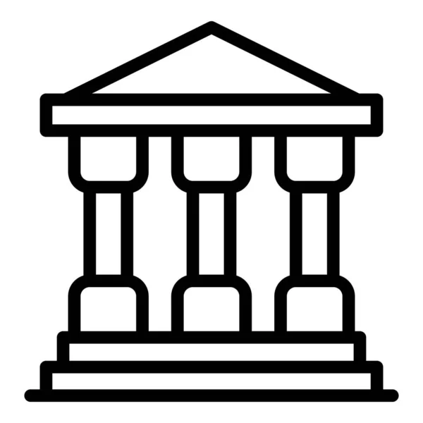 Ikona budovy spravedlnosti, styl osnovy — Stockový vektor
