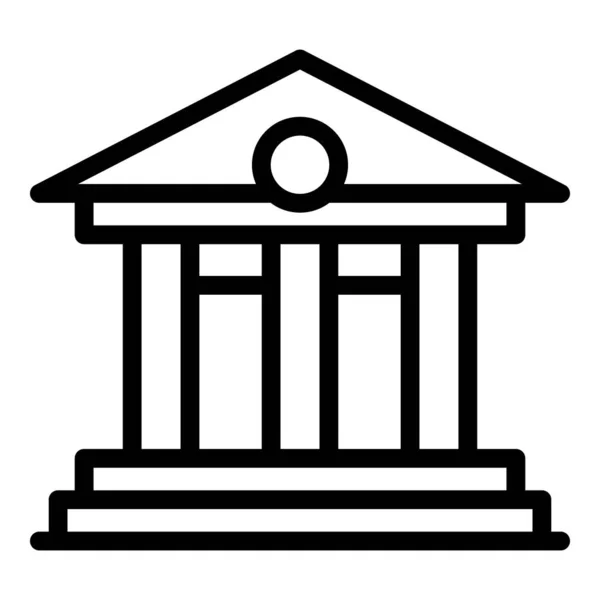 Ikona budovy soudu, styl osnovy — Stockový vektor
