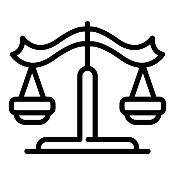 Igazságügyi egyensúly ikon, körvonalazott stílus — Stock Vector