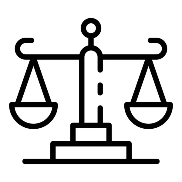 Icono de equilibrio de justicia de corte, estilo de esquema — Vector de stock