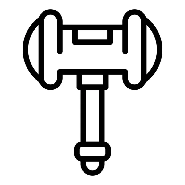 Icono de martillo de madera, estilo de contorno — Vector de stock