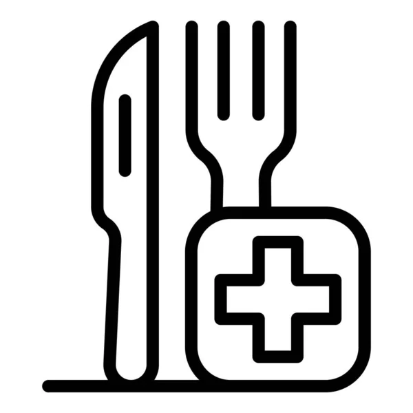 Pictograma instrumentului alimentar medical, stil contur — Vector de stoc