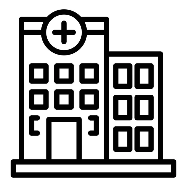 Значок будівлі лікарні, контурний стиль — стоковий вектор