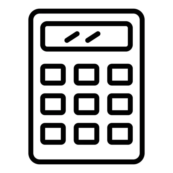 Calculator pictogram, omtrek stijl — Stockvector