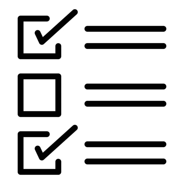 Icône de liste de vérification, style de contour — Image vectorielle