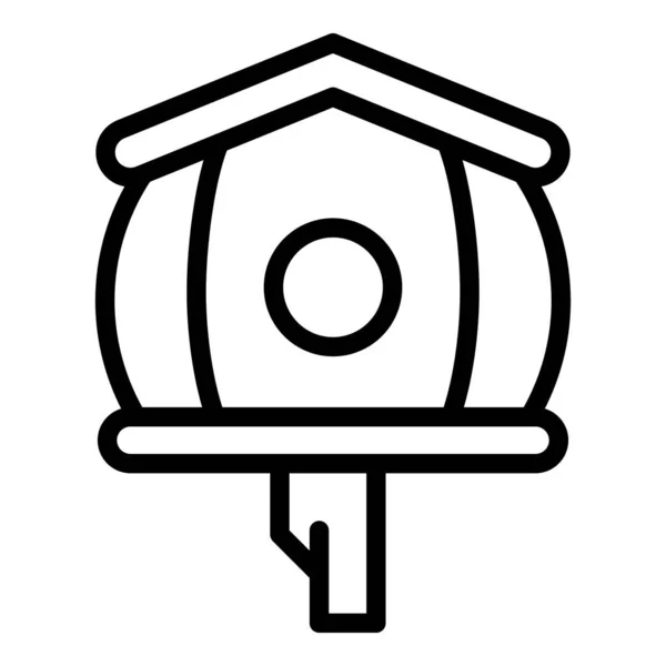 Grande icône de maison d'oiseau, style contour — Image vectorielle