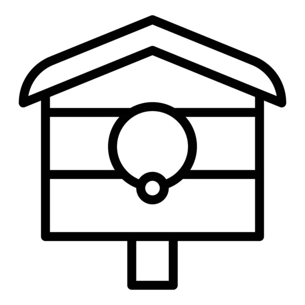Icône de maison d'oiseau arrière-cour, style contour — Image vectorielle